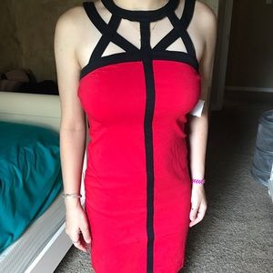 Red black dress